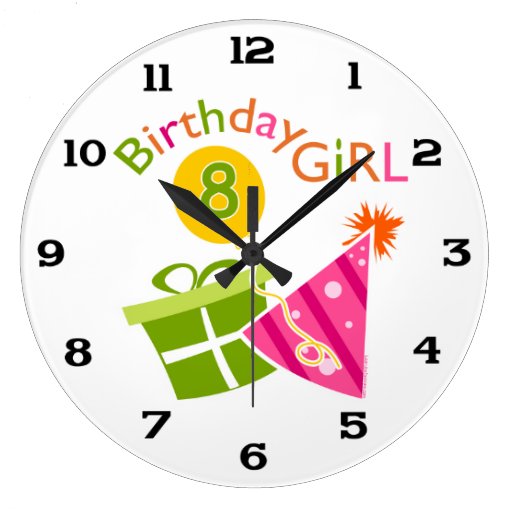 8. Geburtstag GeburtstagsMädchen Uhren Zazzle