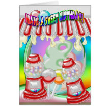 8. Geburtstags-Karte - süßer Geburtstag - Gumballs