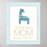 8" x10" gewellter Liebe-Mamma-Druck des Aqua-I Poster