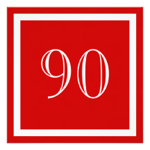 90. Geburtstags-Party Einladung - Rot