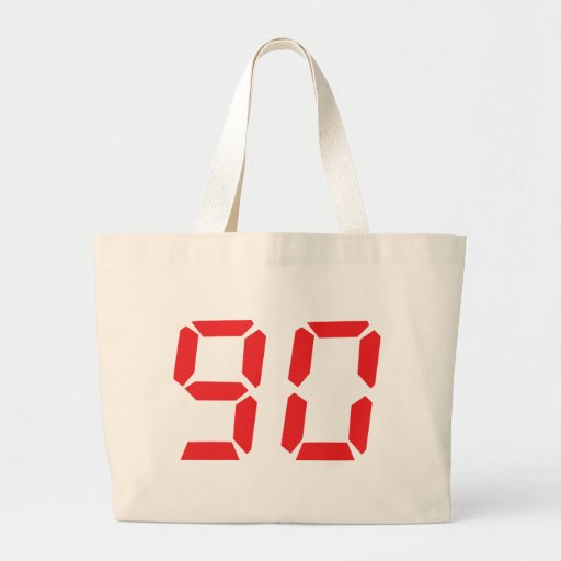 90 neunzig digitale Zahl des Rot-Weckers Taschen