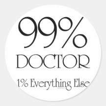 99% Doktor Runder Aufkleber