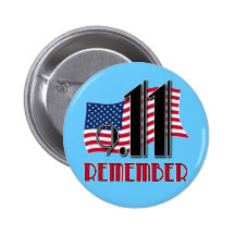 9/11 ERINNERN Sie sich mit Flagge-T-Shirts Anstecknadelbutton