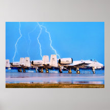 A-10 mit Blitz Posterdruck