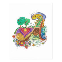 A, Initiale, Monogramm, wedding Postkarte