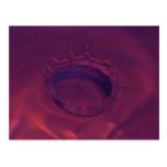 A splash of water in red postkarten