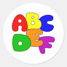 ABCs Runde Aufkleber