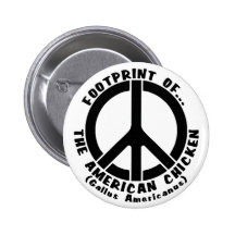Abdruck des amerikanischen Huhns (Art 1) Anstecknadelbutton
