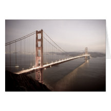 Abend an der Golden Gate Brücke Grußkarte