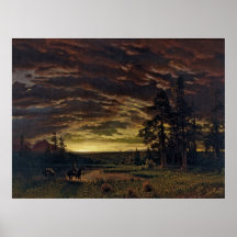 Abend auf dem Grasland durch Bierstadt Plakatdrucke