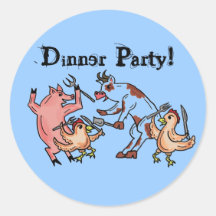 Abendessen-Partyaufkleber