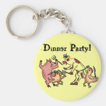 Abendessen-PartytierSpaß keychain Schlüsselband