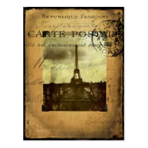 Abgestempeltes Paris Postkarte