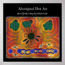 Aboriginals-Lager durch Waterhole Posterdrucke