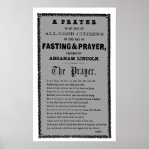 Abraham Lincoln-GEBET für alle guten Bürger Plakatdruck