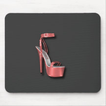 Absatz-Damen-Schuh-Rosa glänzend Mousepads