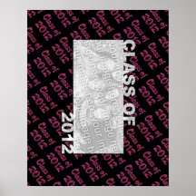 Abschluss - Klasse von 2012 - Rosa und Schwarzes Plakatdrucke