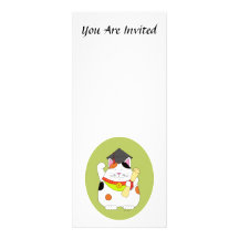 Abschluss Maneki Neko Personalisierte Einladungskarten