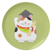 Abschluss Maneki Neko Flacher Teller