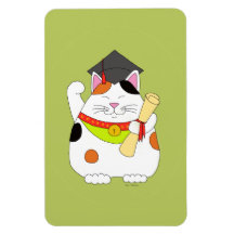 Abschluss Maneki Neko Vinyl Magnete