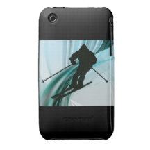 Abschüssiger Skifahrer auf eisigen Bändern iPhone 3 Case-Mate Hülle