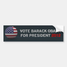 Abstimmung Barack Obama für Präsidenten 2012 Autoaufkleber
