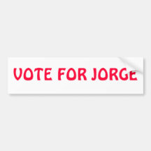 ABSTIMMUNG FÜR JORGE AUTO AUFKLEBER