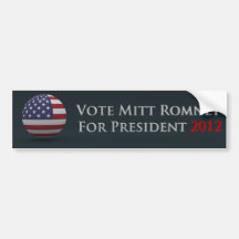 Abstimmung Mitt Romney für Präsidenten 2012 Auto Aufkleber