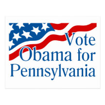 Abstimmung Obama für Pennsylvania Postkarte