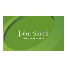 Abstract Green Investment Banker Business Card