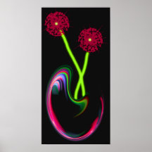 abstrakt Flowers in a Vase Posters