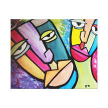 Abstrakte Gesichter Galerie Faltleinwand