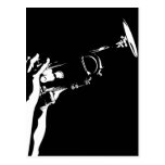 Abstrakte Jazz-Trompete-Postkarte