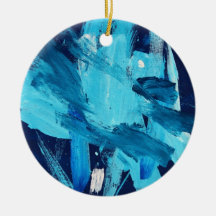 Abstrakte Ozean-Gezeiten der Malerei-68 Weihnachtsbaum Ornament