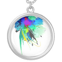 Abstrakte Pfau-Farben-Spritzer Selbst Gestalteter Schmuck