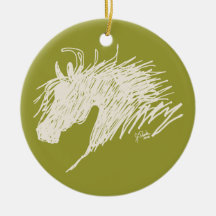 Abstrakte Pferdekopfkunst Weihnachtsornament