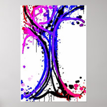 Abstrakte Spritzerbaum-Leinwand Posterdrucke