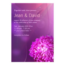 Abstrakte violette Blumen-Hochzeits-Einladung