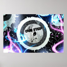 Abstrakter Dubstep Lautsprecher blau und rosa Plakat