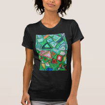 Abstrakter grüner Spielzeug-Kasten (gelegentliche  Tshirt
