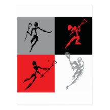 Abstrakter Lacrosse Postkarte