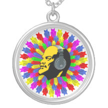 Abstrakter Lenin-Kopf im Stern-Kreis Amulett