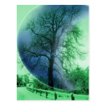 Abstrakter Mond und Baum Postkarte