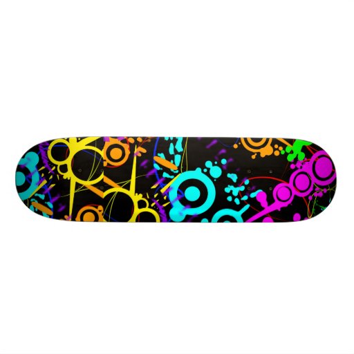 Abstrakter NeonSpritzer moderner Skateboard Skateboarddeck