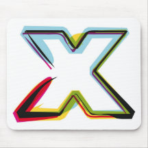 Abstrakter und bunter Buchstabe X Mousepads