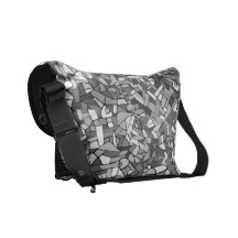 Abstraktes graues Mosaik-Muster Kurier Taschen