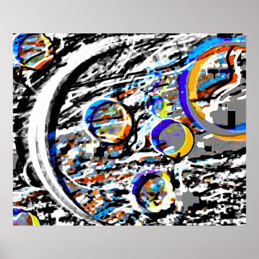 Abstraktes Mond-Plakat