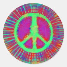 Abstraktes psychedelisches Krawatten-Friedenszeich Sticker