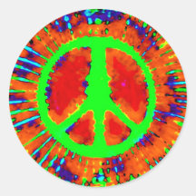 Abstraktes psychedelisches Krawatten-Friedenszeich Aufkleber