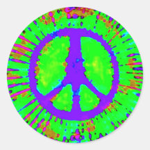 Abstraktes psychedelisches Krawatten-Friedenszeich Sticker